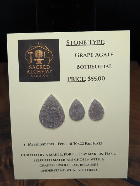 Tear Shape- Grape Agate - Botryoidal - Design-Ready Calibrated Sets