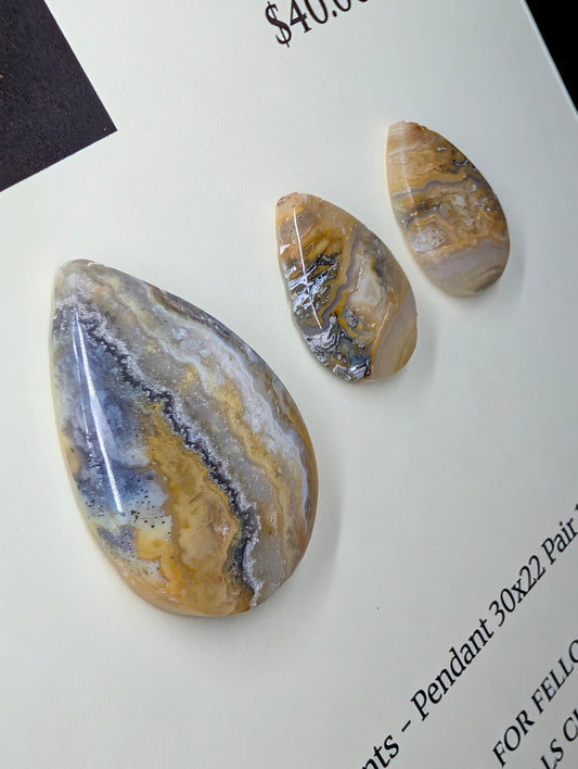 Tear Shape - Lace Agate - Design-Ready Calibrated Sets