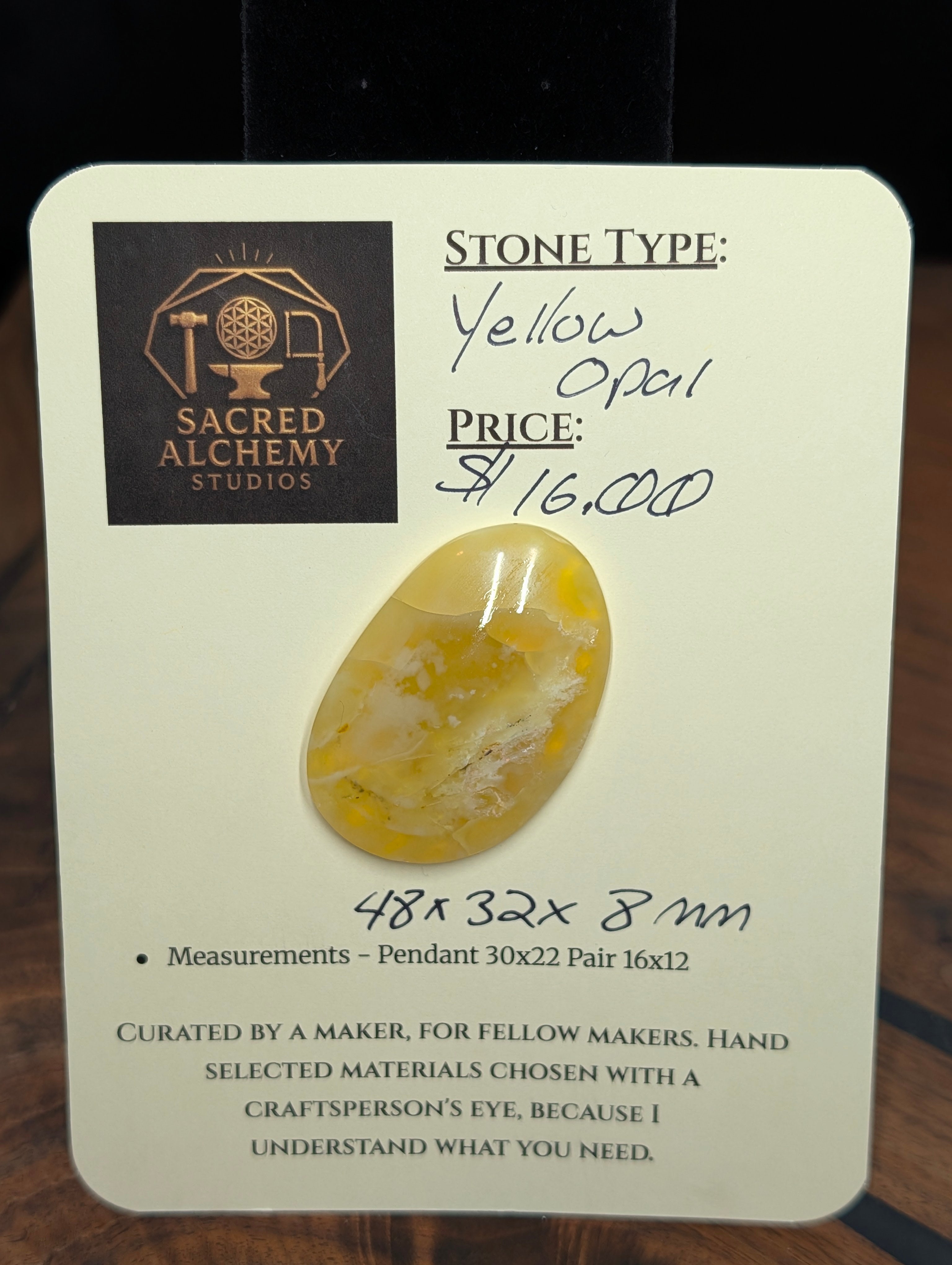Yellow Opal Cabochon - Solar Radiance by Sacred Alchemy Studios