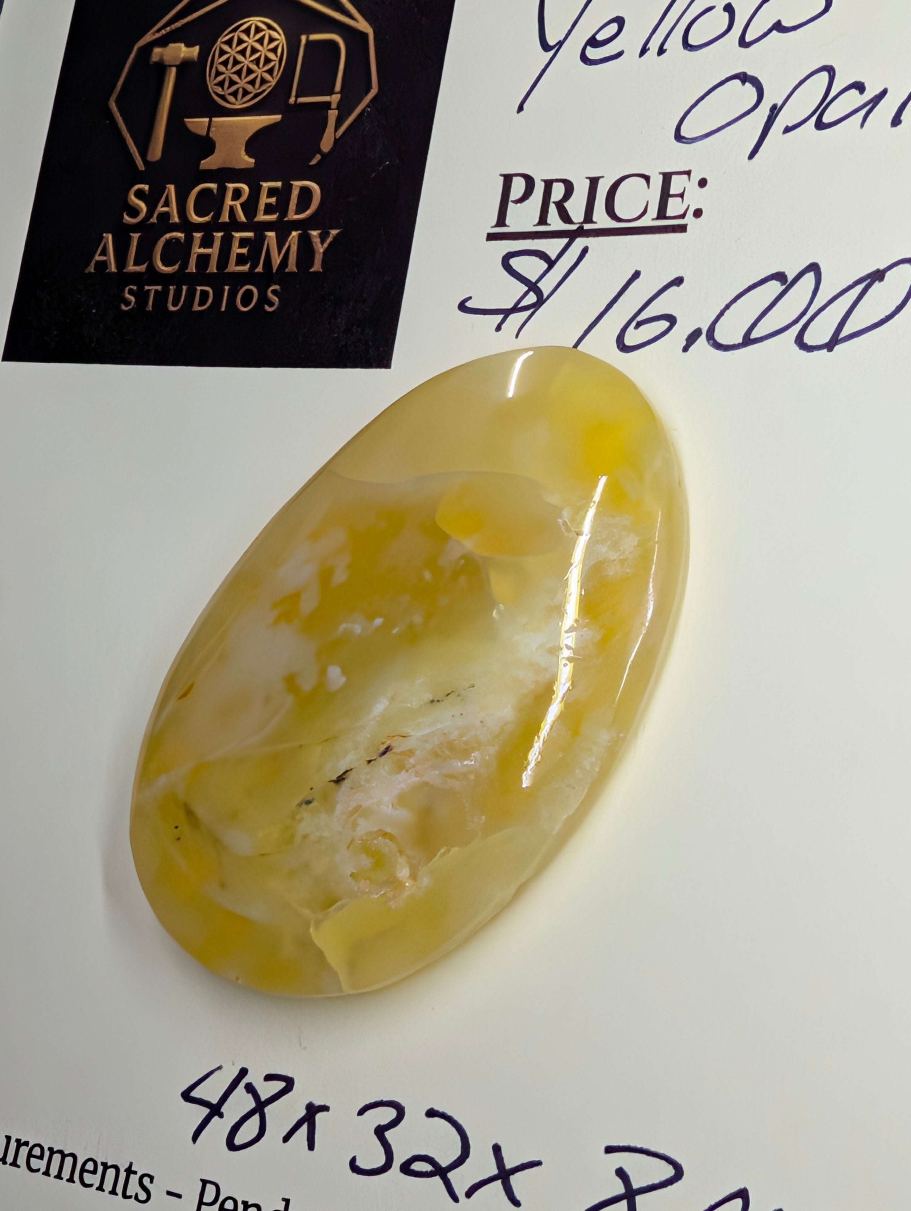 Yellow Opal Cabochon - Solar Radiance by Sacred Alchemy Studios