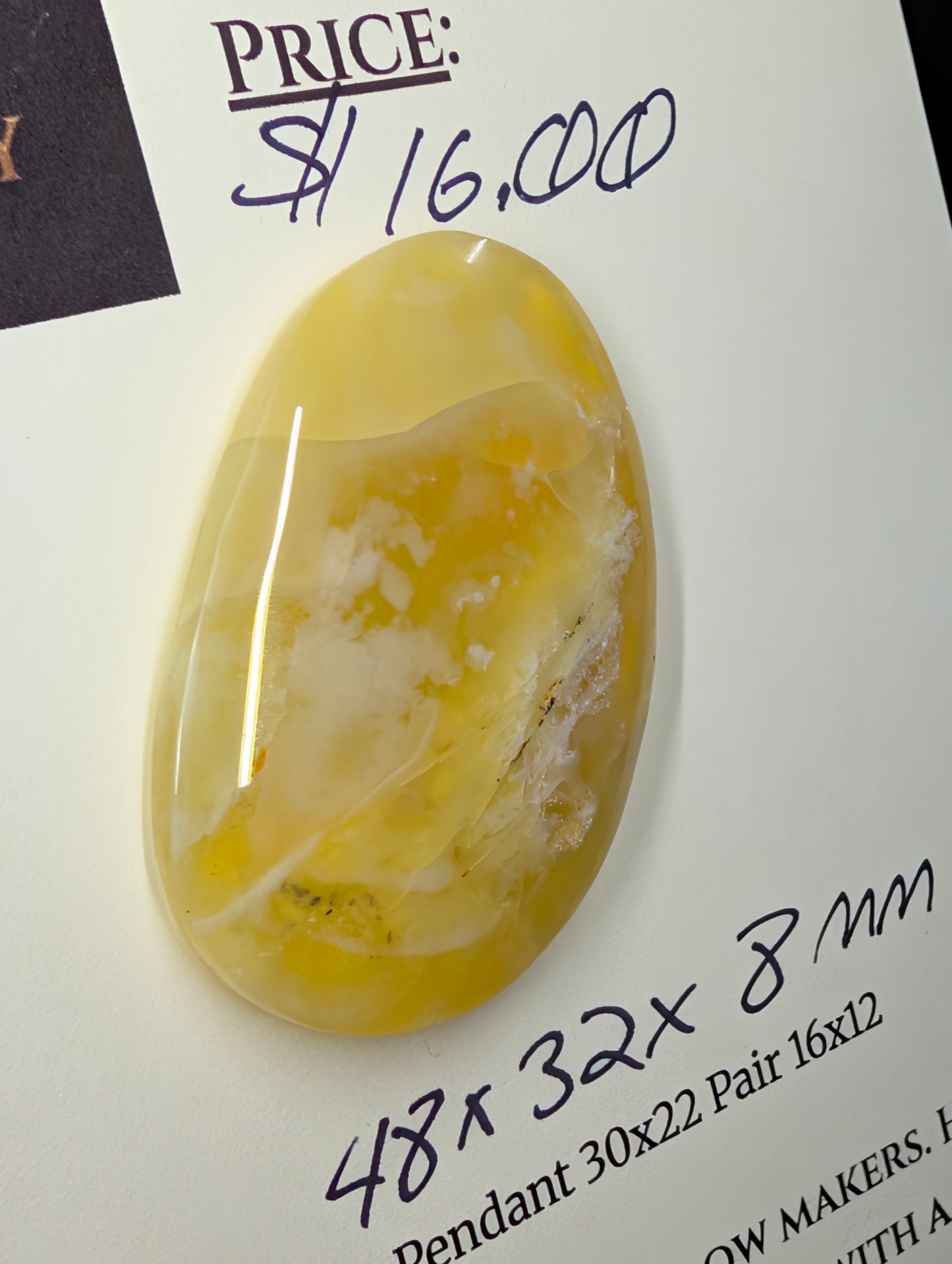 Yellow Opal Cabochon - Solar Radiance