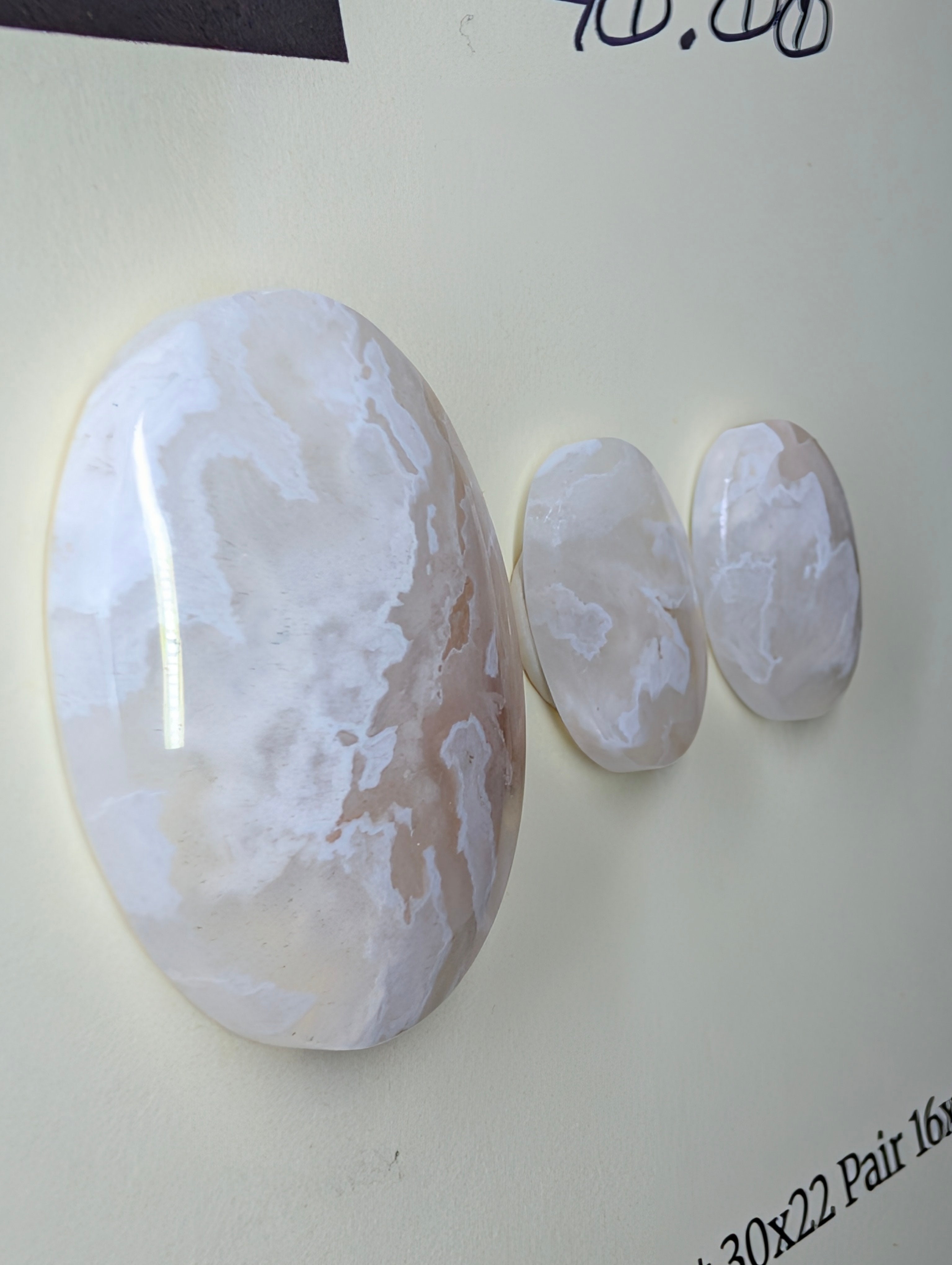 Oval Shape – Plume Agate - Cabochon Pendant and Earrings by Sacred Alchemy Studios