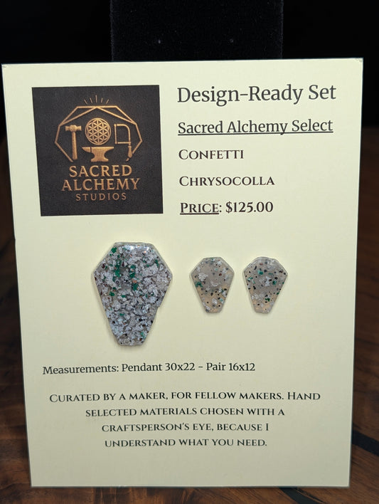Coffin Shape - Confetti Chrysocolla - Sacred Alchemy Select - Design-Ready Set