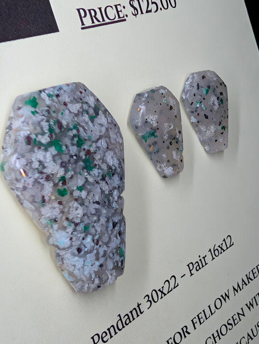 Coffin Shape - Confetti Chrysocolla - Sacred Alchemy Select - Design-Ready Set