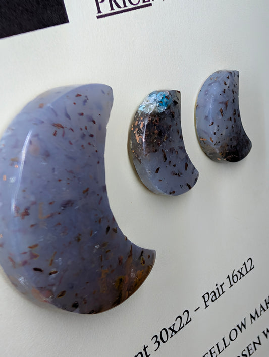 Crescent Moon Shape - Confetti Chrysocolla - Sacred Alchemy Select - Design-Ready Set