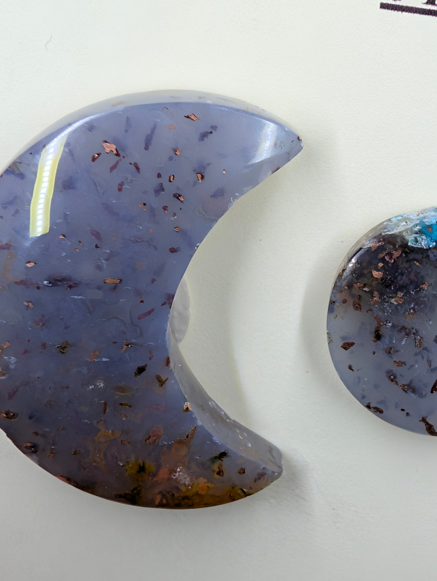 Crescent Moon Shape - Confetti Chrysocolla - Sacred Alchemy Select - Design-Ready Set