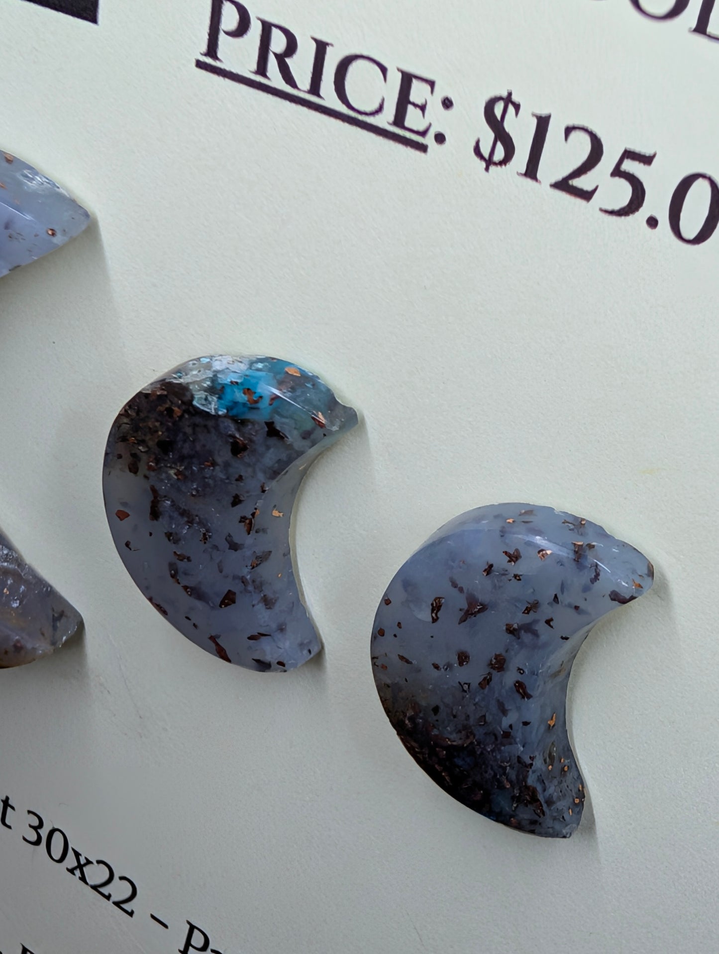 Crescent Moon Shape - Confetti Chrysocolla - Sacred Alchemy Select - Design-Ready Set