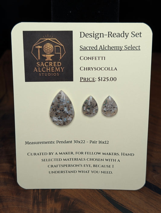 Tear Shape - Confetti Chrysocolla - Sacred Alchemy Select - Design-Ready Set
