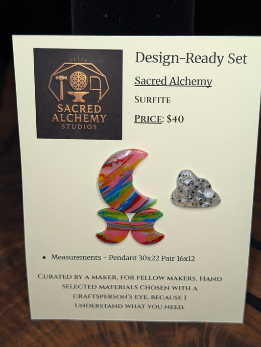 Crescent Moon - Surfite - Design-Ready Set by Sacred Alchemy Studios
