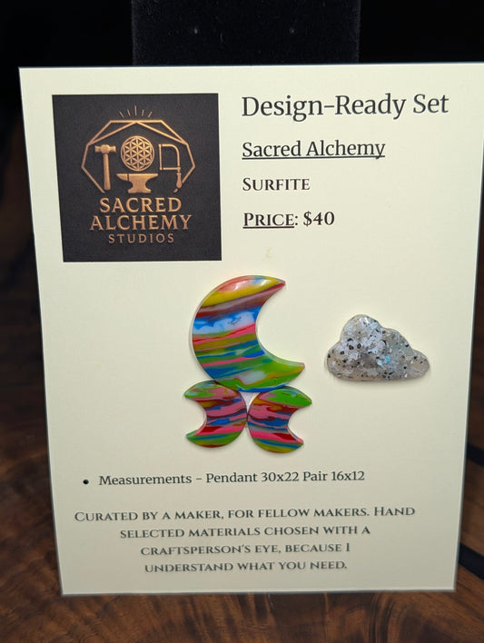 Crescent Moon - Surfite - Design-Ready Set by Sacred Alchemy Studios