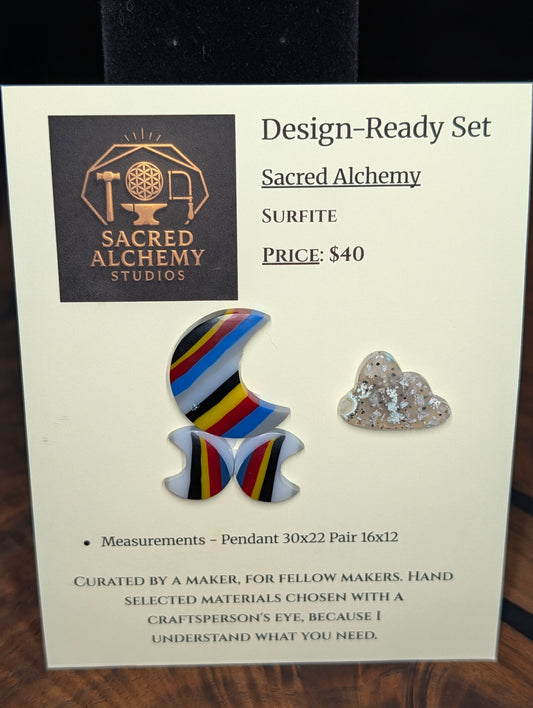 Crescent Moon - Surfite - Design-Ready Set by Sacred Alchemy Studios