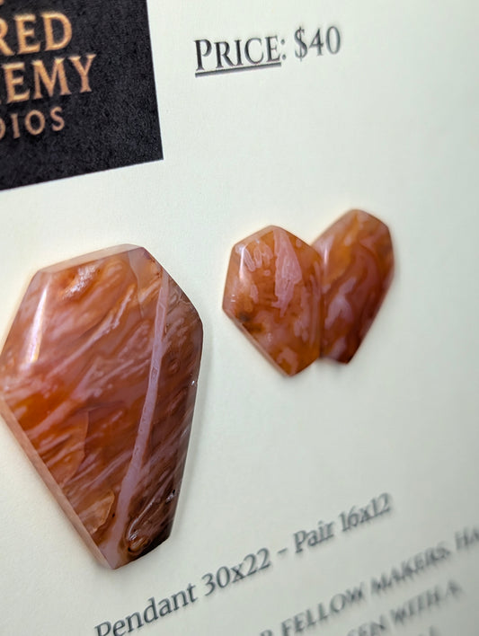 Coffin Shape - Carnelian - Design-Ready Sets by Sacred Alchemy Studios
