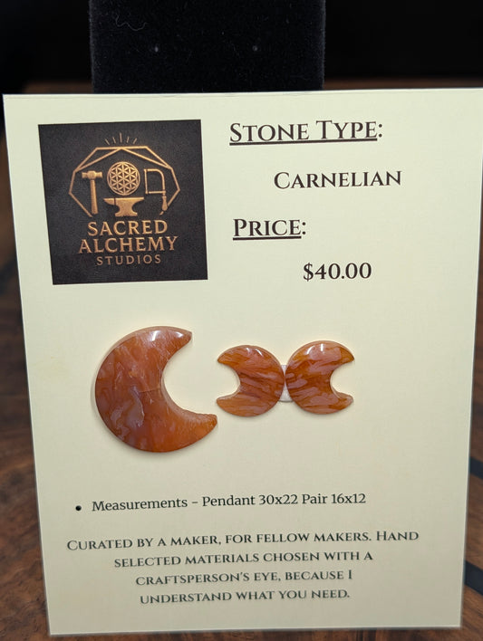 Crescent Moon - Carnelian - Design-Ready Set by Sacred Alchemy Studios