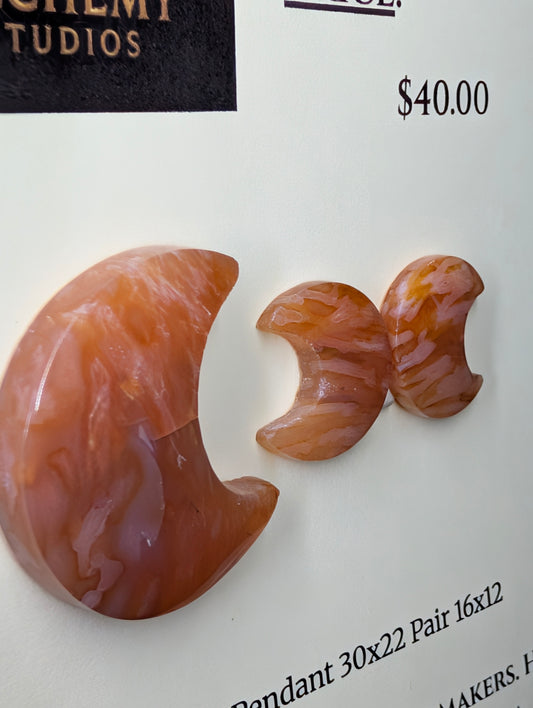 Crescent Moon - Carnelian - Design-Ready Set by Sacred Alchemy Studios