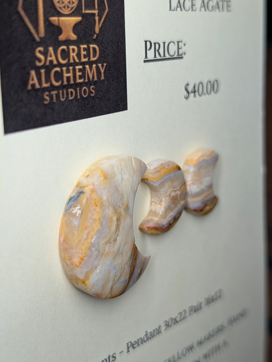 Crescent Moon - Lace Agate - Design-Ready Set by Sacred Alchemy Studios
