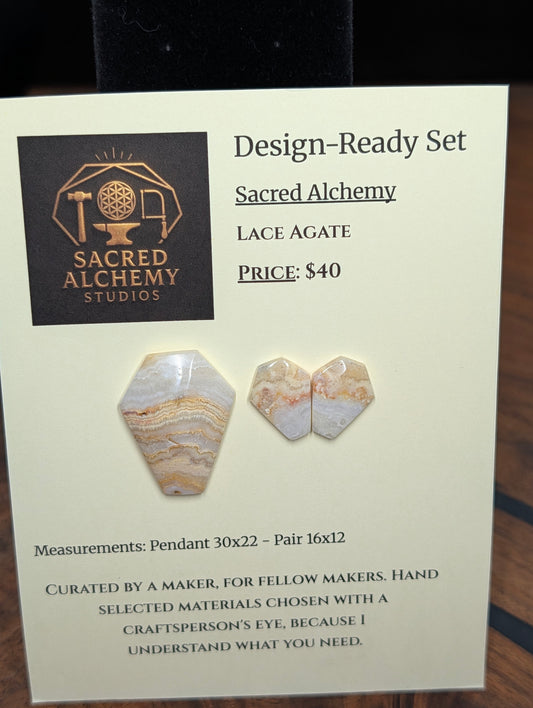 Coffin Shape - Lace Agate - Design-Ready Sets by Sacred Alchemy Studios