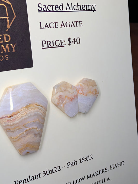Coffin Shape - Lace Agate - Design-Ready Sets by Sacred Alchemy Studios