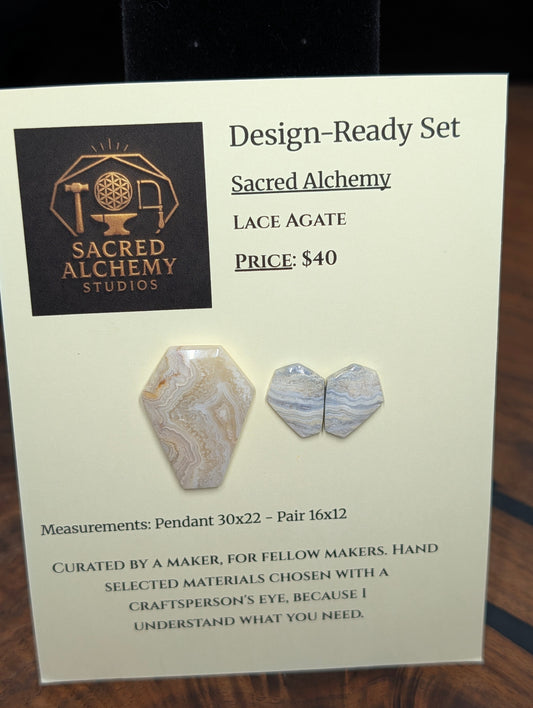 Coffin Shape - Lace Agate - Design-Ready Sets by Sacred Alchemy Studios