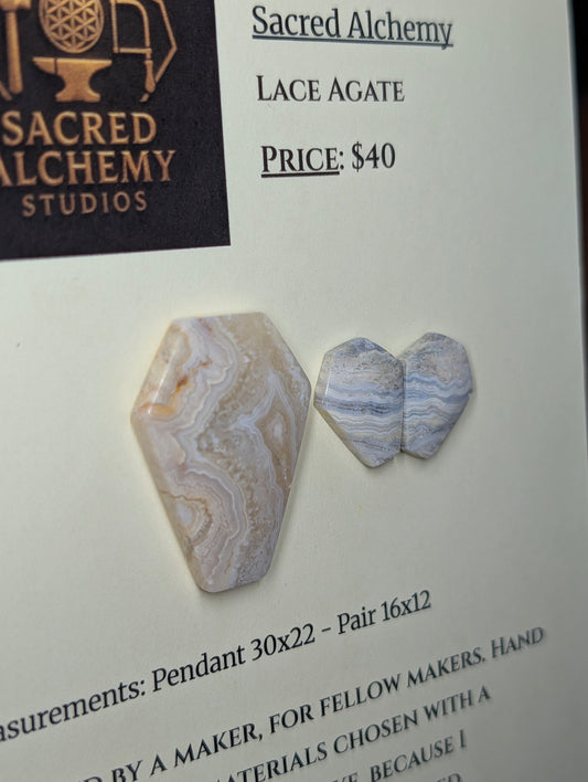 Coffin Shape - Lace Agate - Design-Ready Sets by Sacred Alchemy Studios
