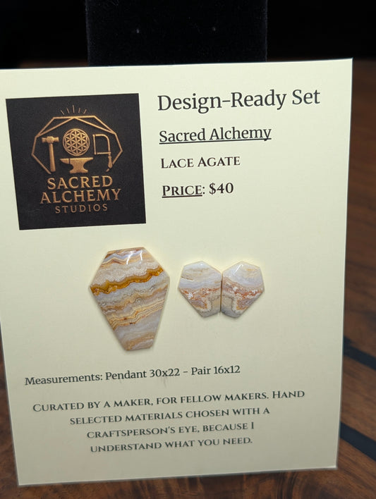 Coffin Shape - Lace Agate - Design-Ready Sets by Sacred Alchemy Studios