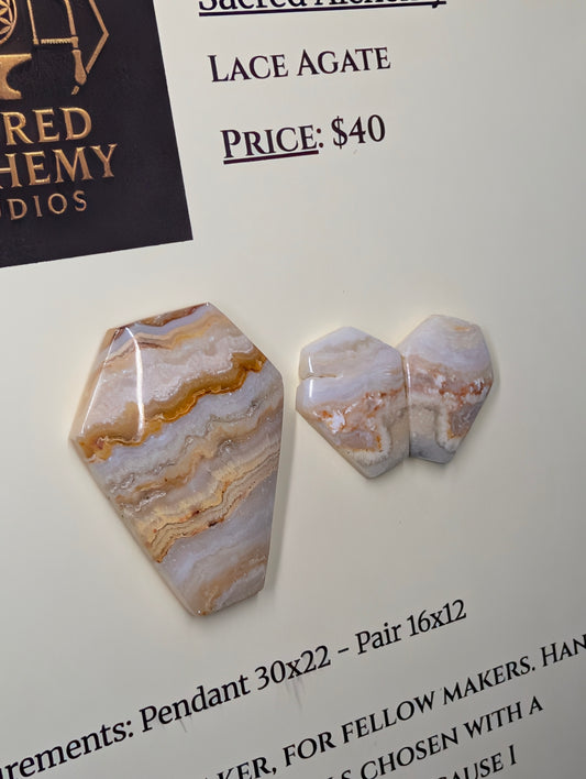 Coffin Shape - Lace Agate - Design-Ready Sets by Sacred Alchemy Studios