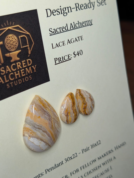 Tear Shape - Lace Agate - Design-Ready Set by Sacred Alchemy Studios