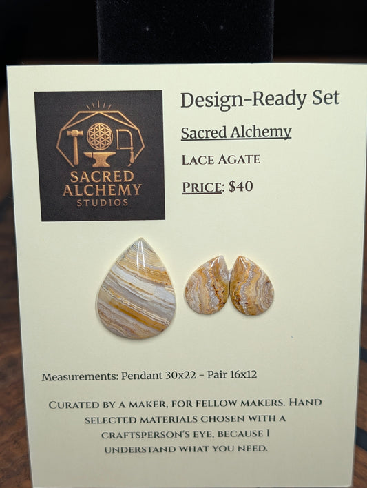 Tear Shape - Lace Agate - Design-Ready Set by Sacred Alchemy Studios