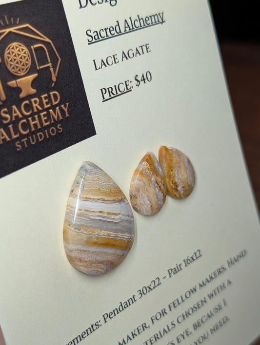 Tear Shape - Lace Agate - Design-Ready Set by Sacred Alchemy Studios