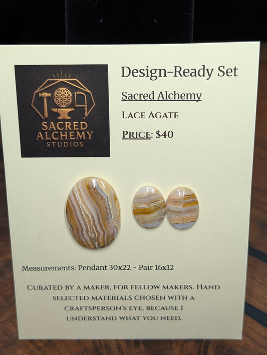 Oval Shape - Lace Agate - Design-Ready Set by Sacred Alchemy Studios
