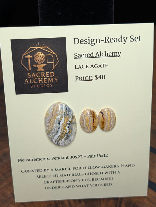 Oval Shape - Lace Agate - Design-Ready Set by Sacred Alchemy Studios