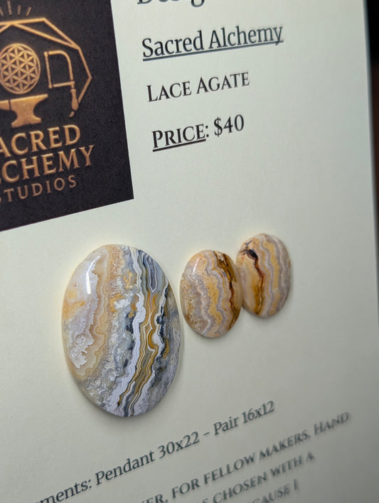 Oval Shape - Lace Agate - Design-Ready Set by Sacred Alchemy Studios
