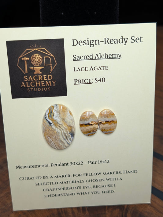 Oval Shape - Lace Agate - Design-Ready Set by Sacred Alchemy Studios