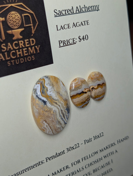 Oval Shape - Lace Agate - Design-Ready Set by Sacred Alchemy Studios