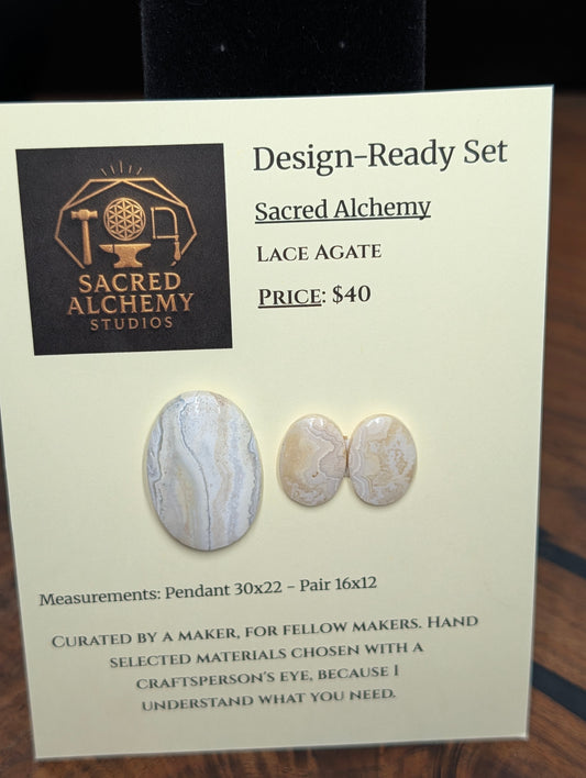 Oval Shape - Lace Agate - Design-Ready Set by Sacred Alchemy Studios