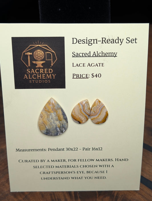 Tear Shape - Lace Agate - Design-Ready Set by Sacred Alchemy Studios