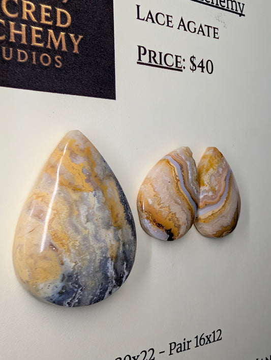 Tear Shape - Lace Agate - Design-Ready Set by Sacred Alchemy Studios