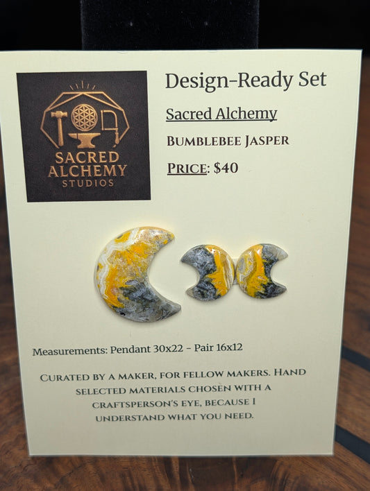 Crescent Moon - Bumblebee Jasper - Design-Ready Set by Sacred Alchemy Studios