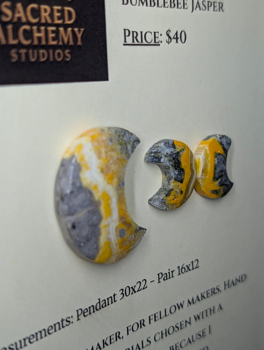 Crescent Moon - Bumblebee Jasper - Design-Ready Set by Sacred Alchemy Studios