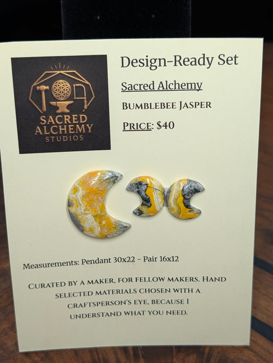 Crescent Moon - Bumblebee Jasper - Design-Ready Set by Sacred Alchemy Studios