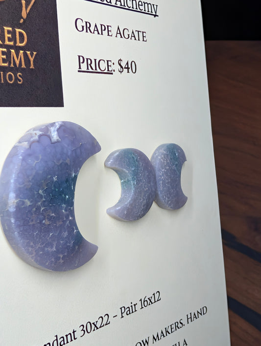 Crescent Moon - Grape Agate - Design-Ready Set by Sacred Alchemy Studios