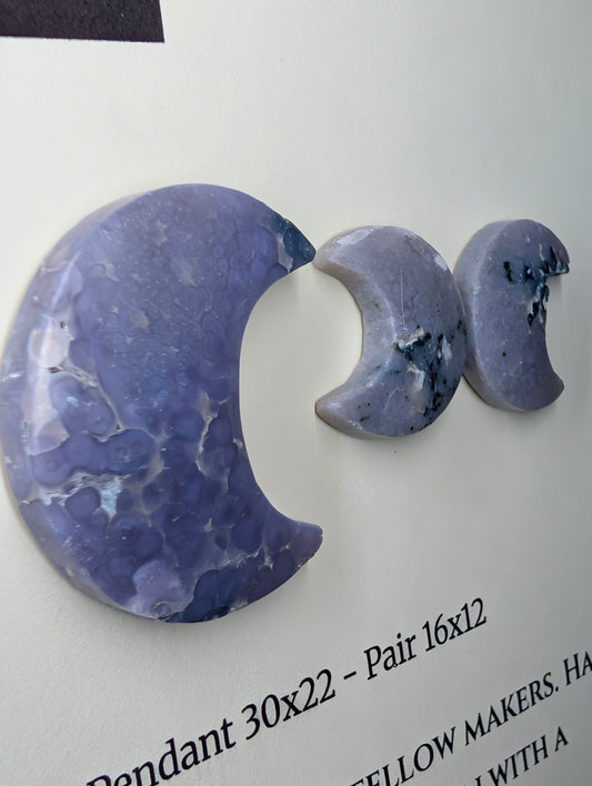 Crescent Moon - Grape Agate - Design-Ready Set by Sacred Alchemy Studios