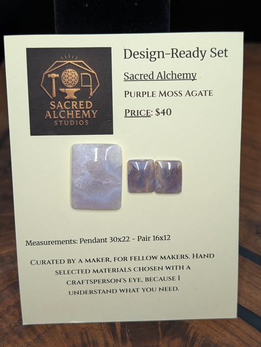 Rectangle Shape - Purple Moss Agate - Design-Ready Sets by Sacred Alchemy Studios