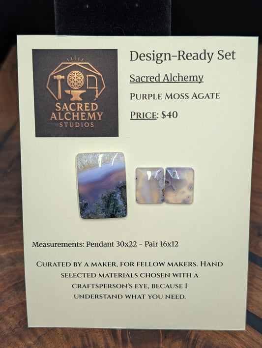 Rectangle Shape - Purple Moss Agate - Design-Ready Sets by Sacred Alchemy Studios