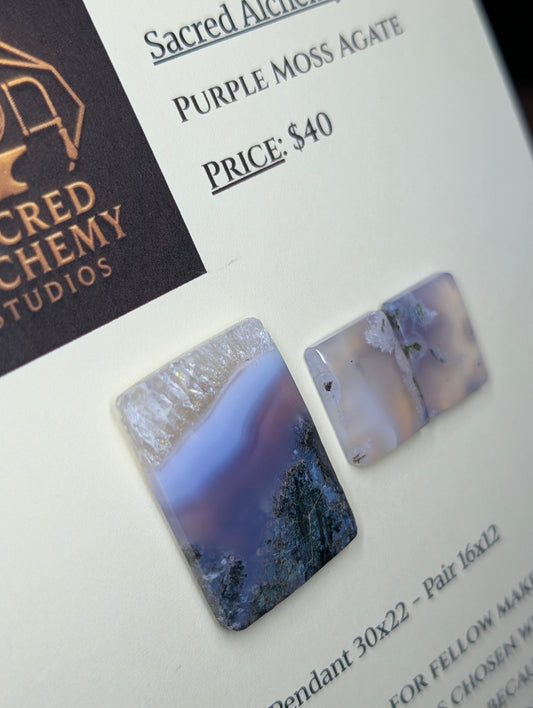 Rectangle Shape - Purple Moss Agate - Design-Ready Sets by Sacred Alchemy Studios