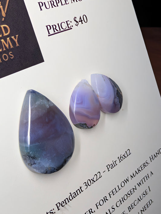 Tear Shape - Purple Moss Agate - Design-Ready Set by Sacred Alchemy Studios