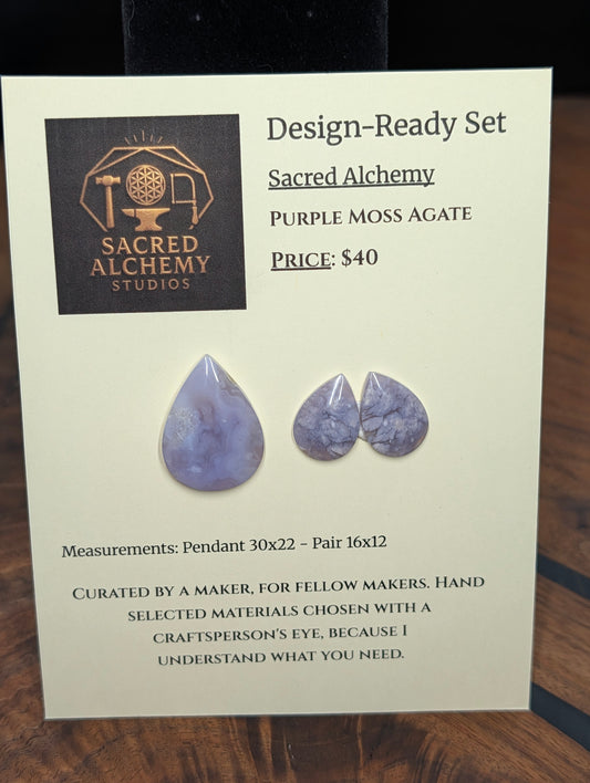 Tear Shape - Purple Moss Agate - Design-Ready Set by Sacred Alchemy Studios