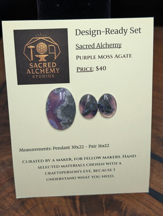 Oval Shape - Purple Moss Agate - Design-Ready Set by Sacred Alchemy Studios