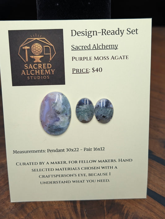 Oval Shape - Purple Moss Agate - Design-Ready Set by Sacred Alchemy Studios