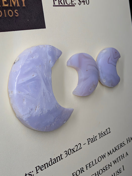 Crescent Moon - Purple Moss Agate - Design-Ready Set by Sacred Alchemy Studios