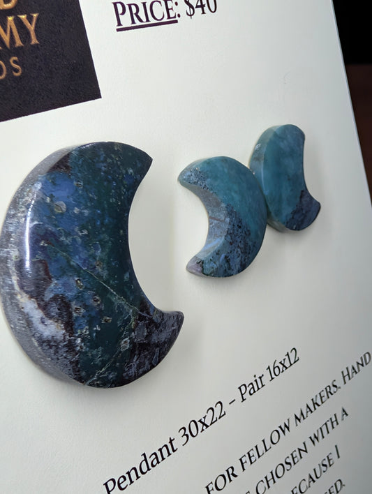 Crescent Moon - Purple Moss Agate - Design-Ready Set by Sacred Alchemy Studios